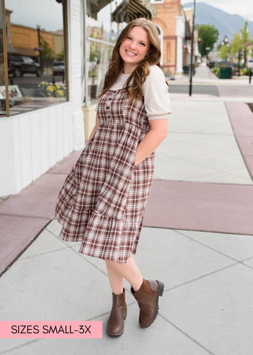 Abigail Plaid Overall Dress