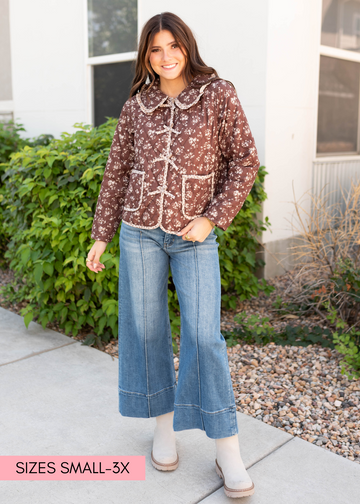 Aida Brown Floral Jacket