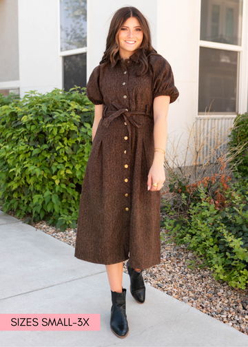 Bonnie Brown Leopard Dress