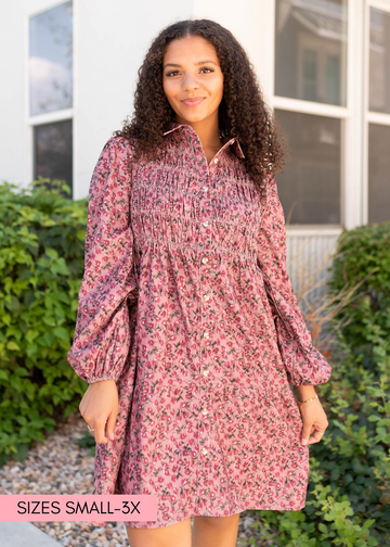 Catrina Pink Floral Dress