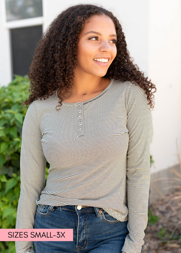 Connie Black Striped Top