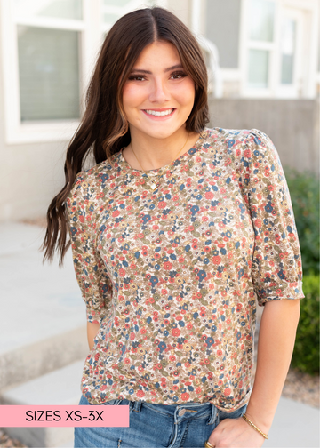 Hailee Cream Floral Top