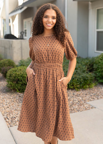 Josie Nutmeg Brown Textured Dress