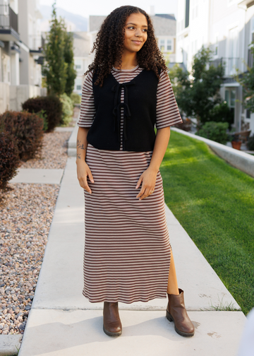 Sahana Black Knit Sweater Vest