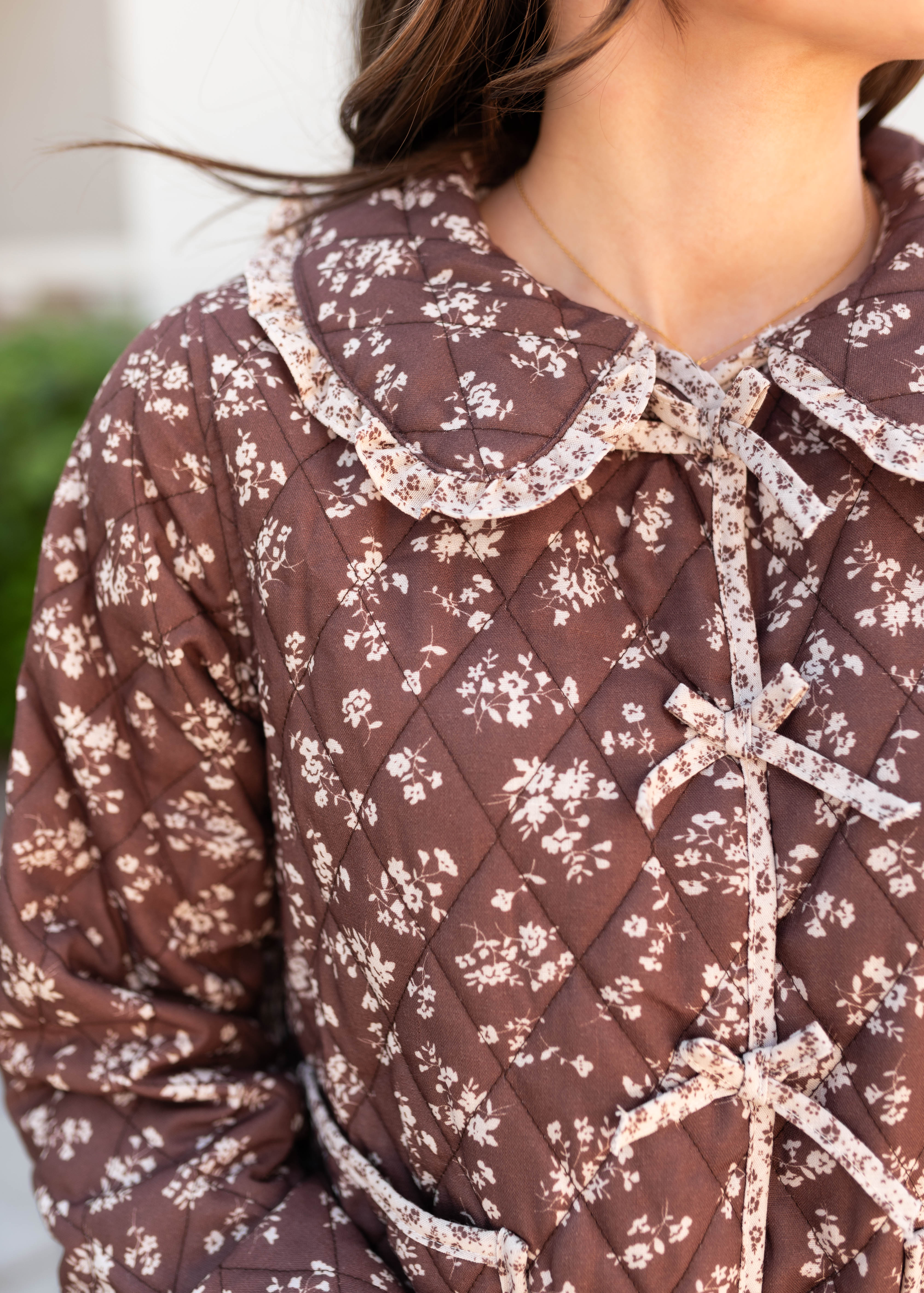 Aida Brown Floral Jacket