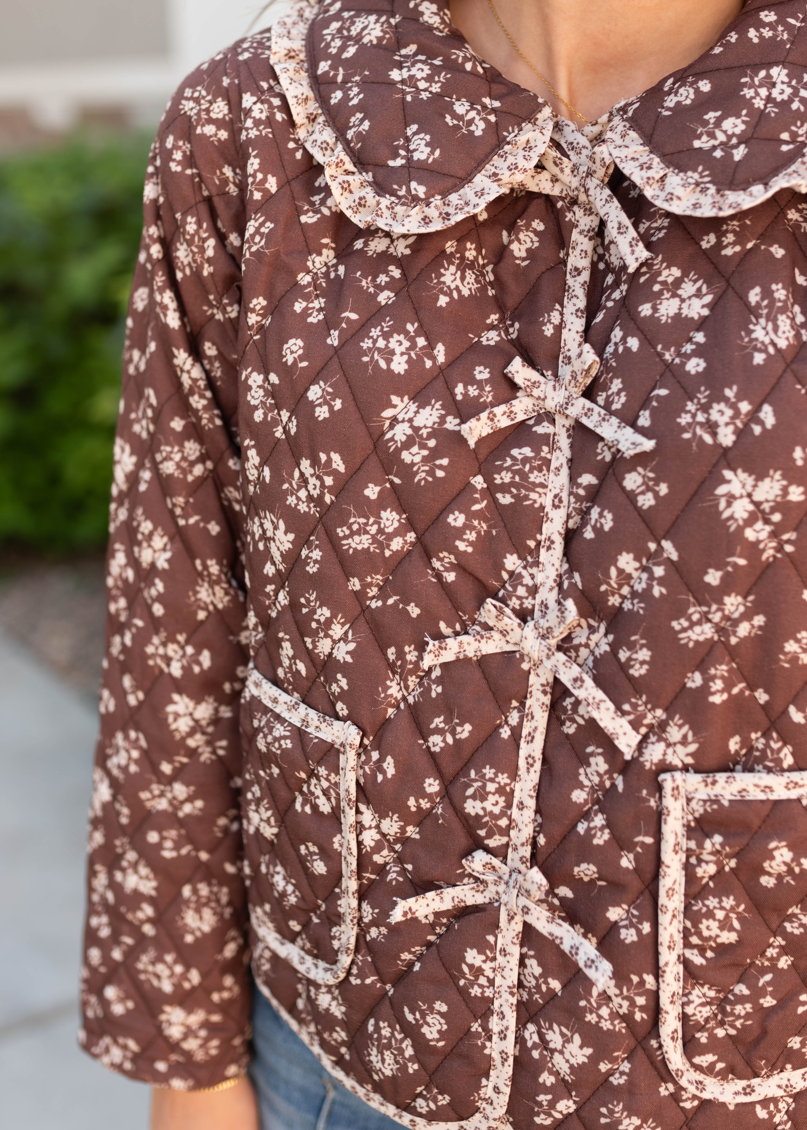 Aida Brown Floral Jacket