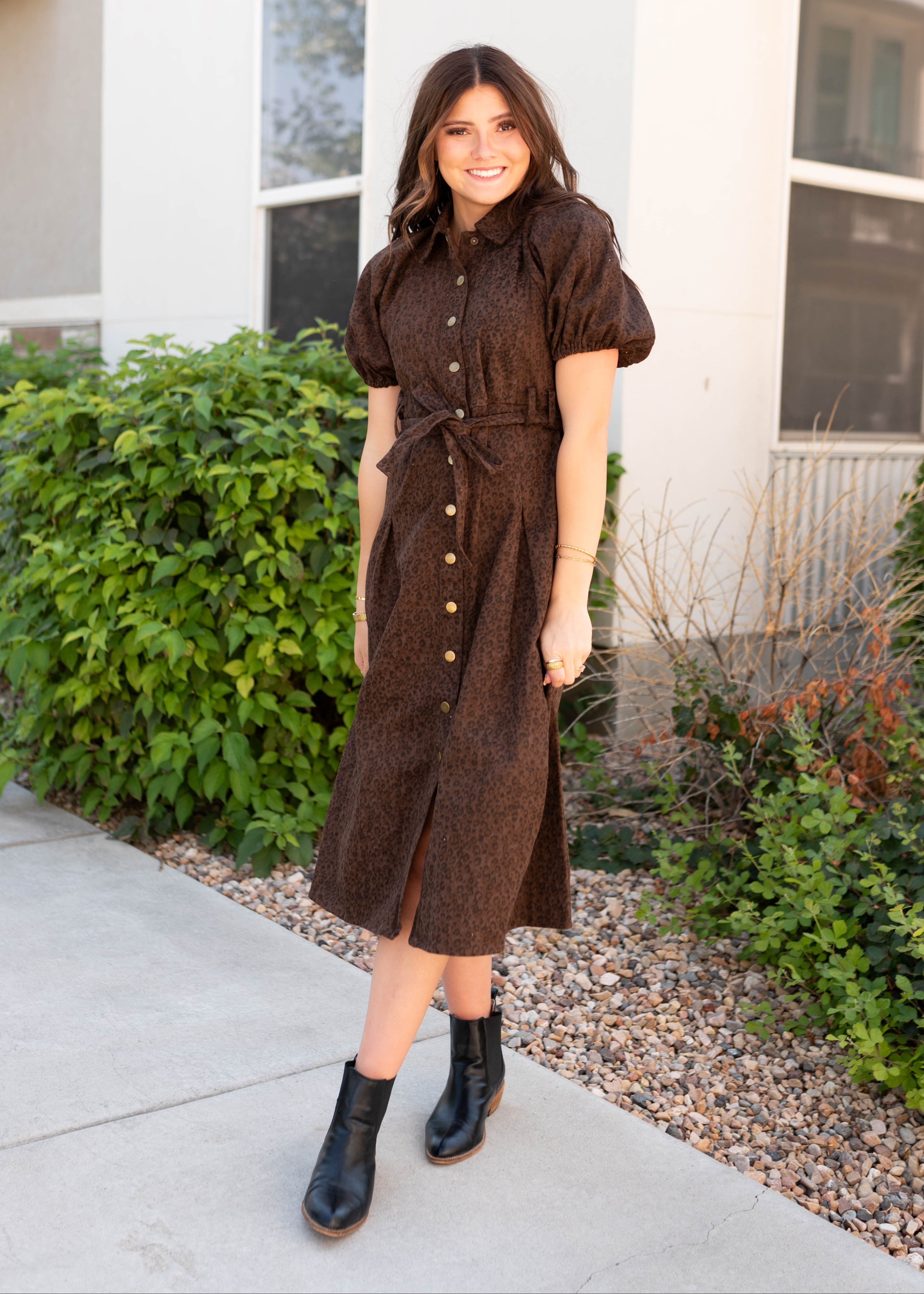 Bonnie Brown Leopard Dress