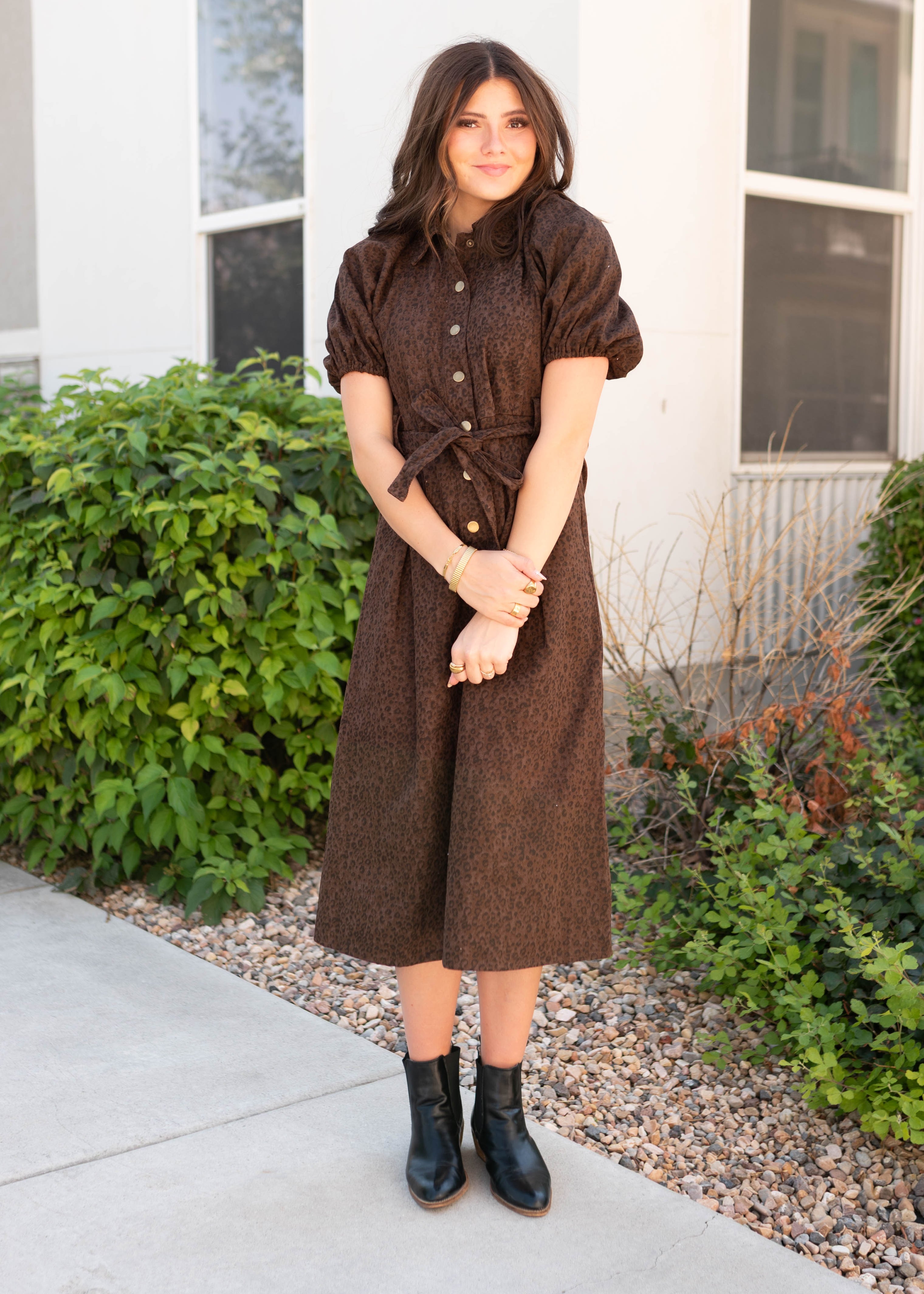 Bonnie Brown Leopard Dress