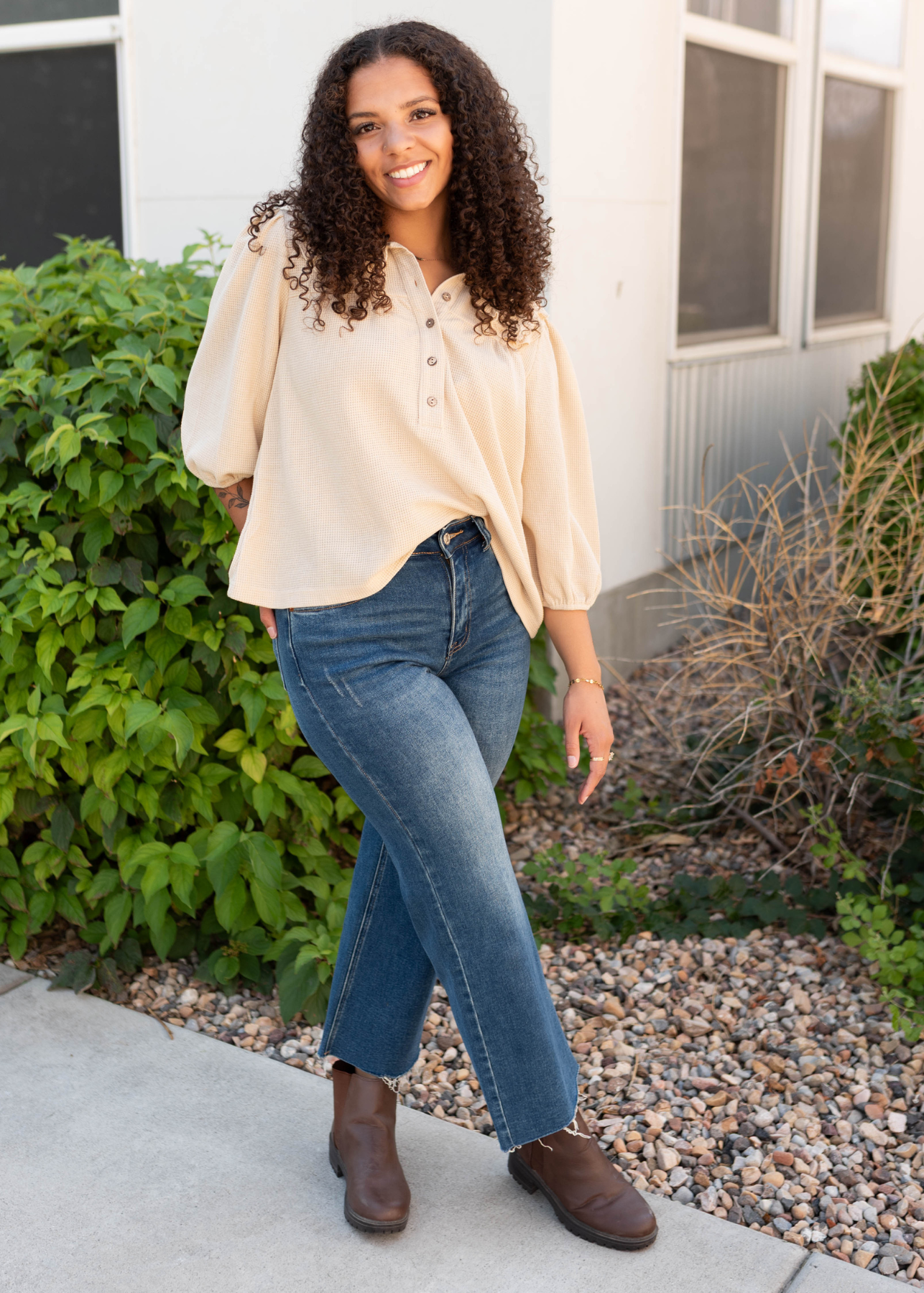 Brooklyn Natural Collared Top