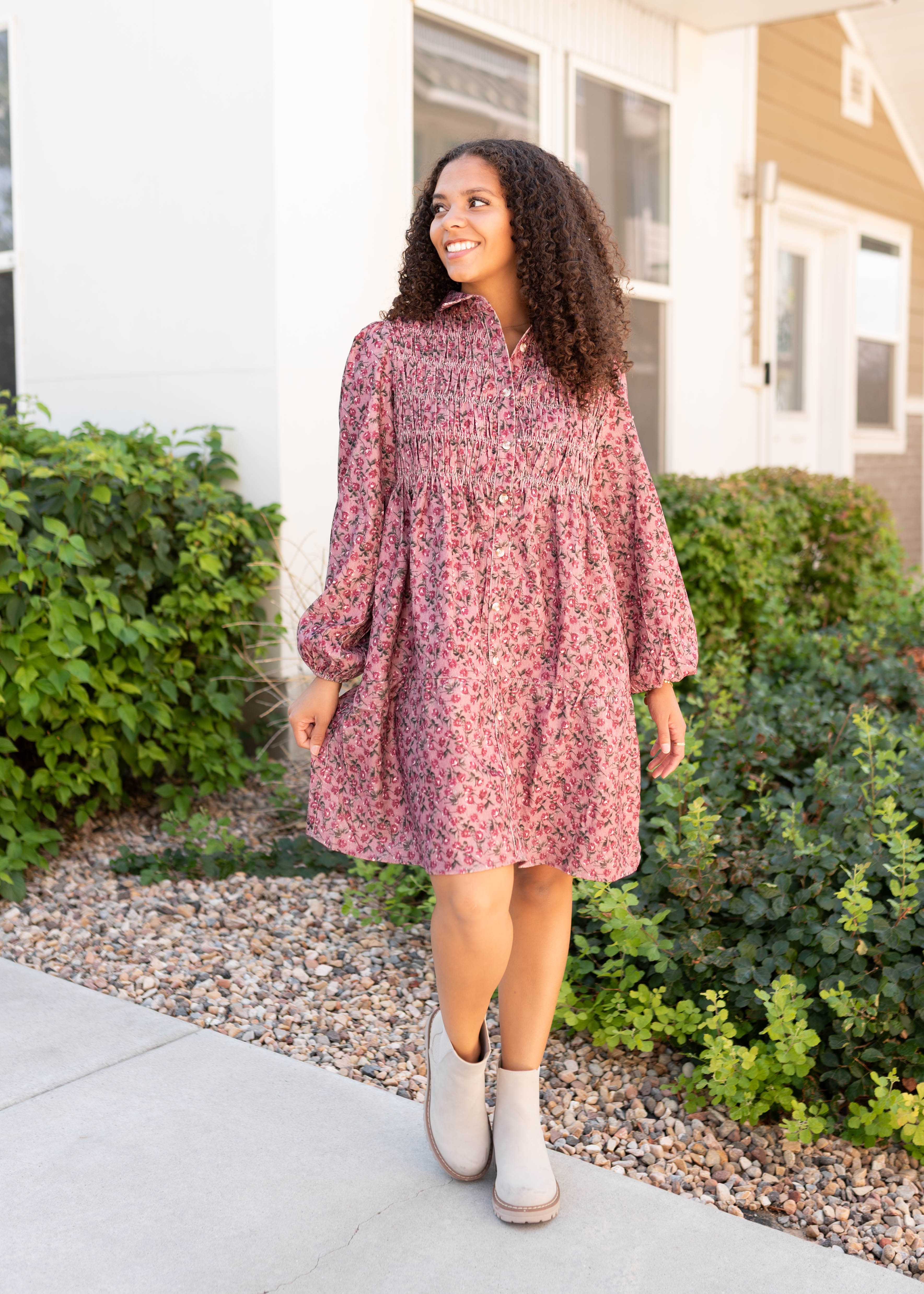 Catrina Pink Floral Dress