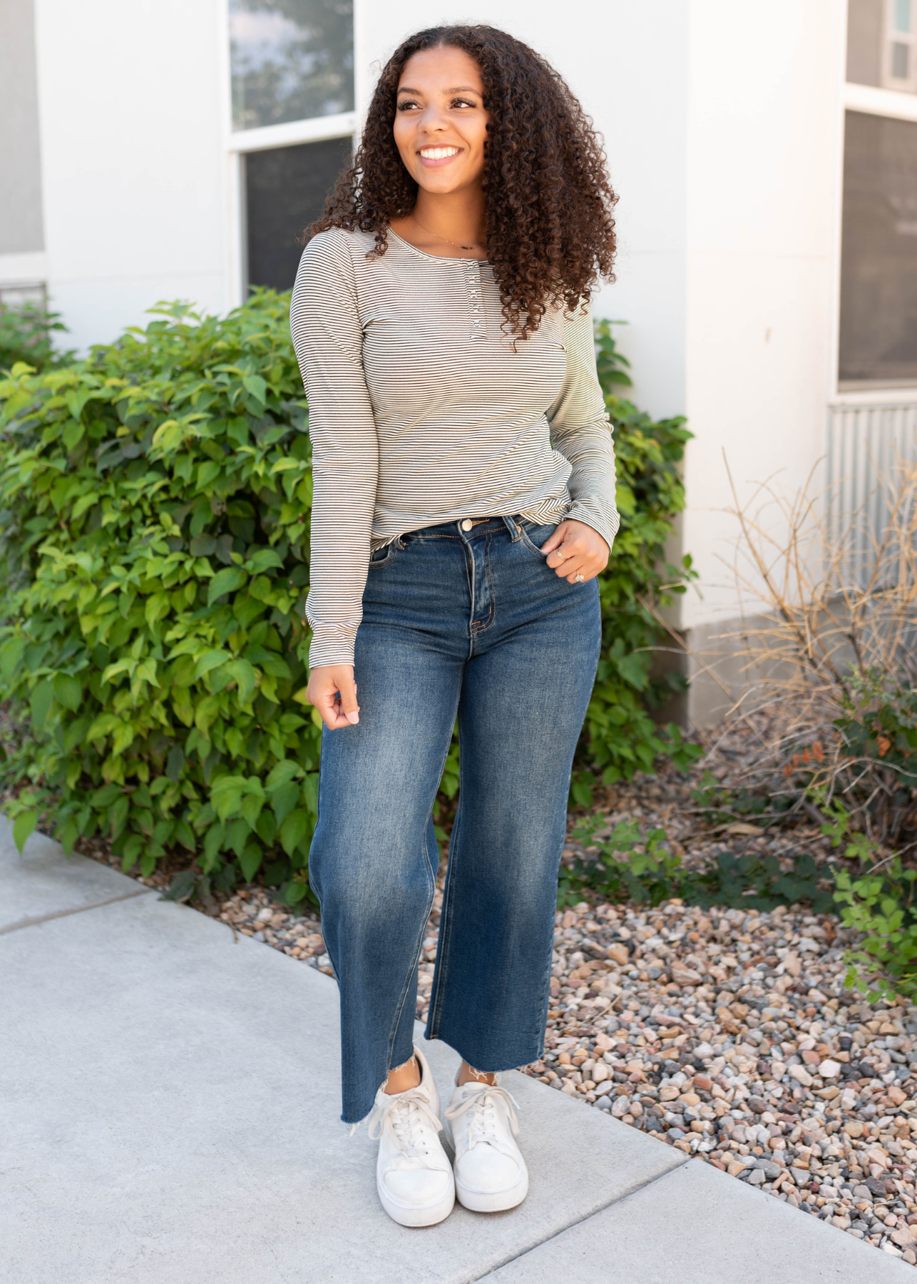 Connie Black Striped Top