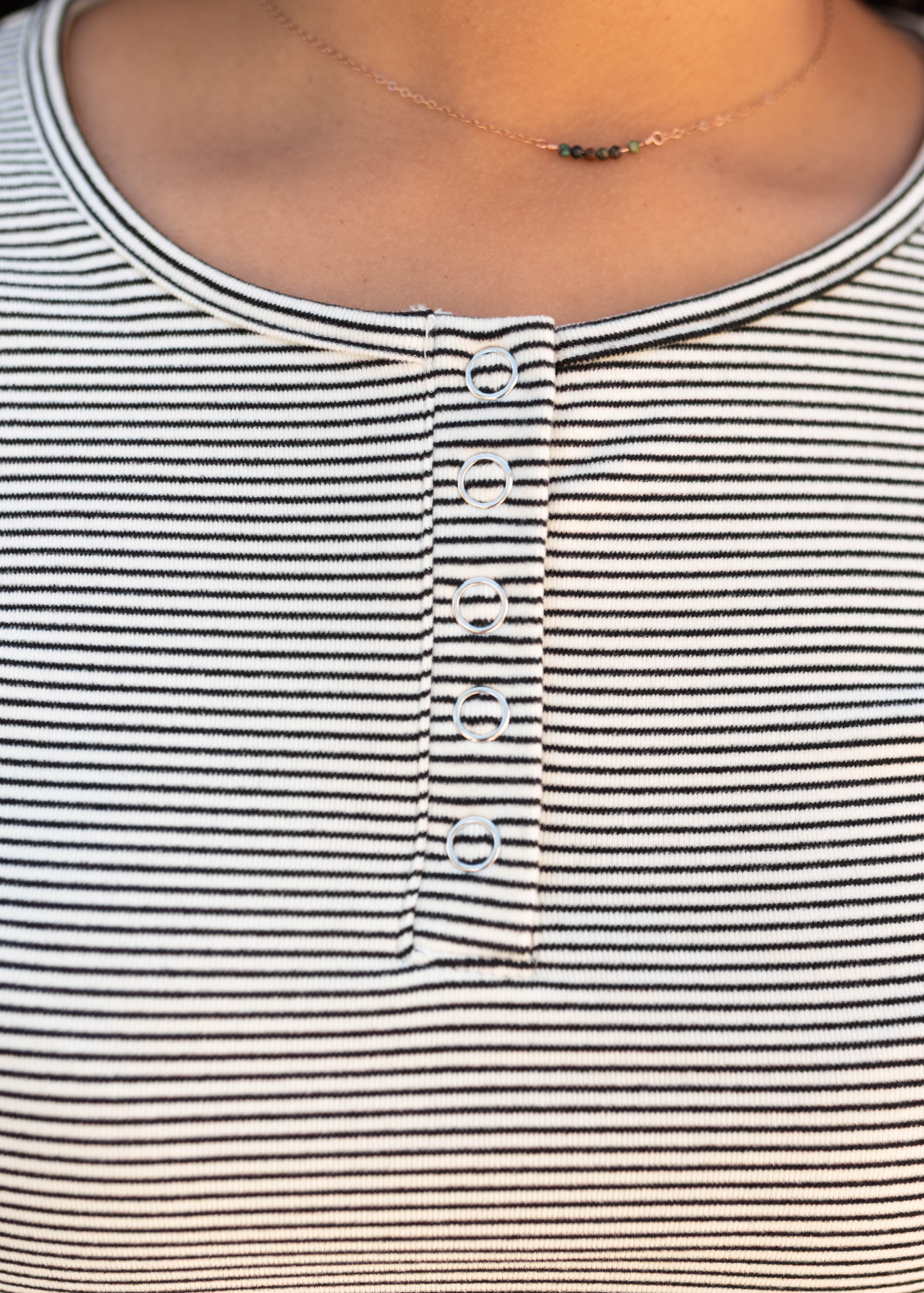 Connie Black Striped Top