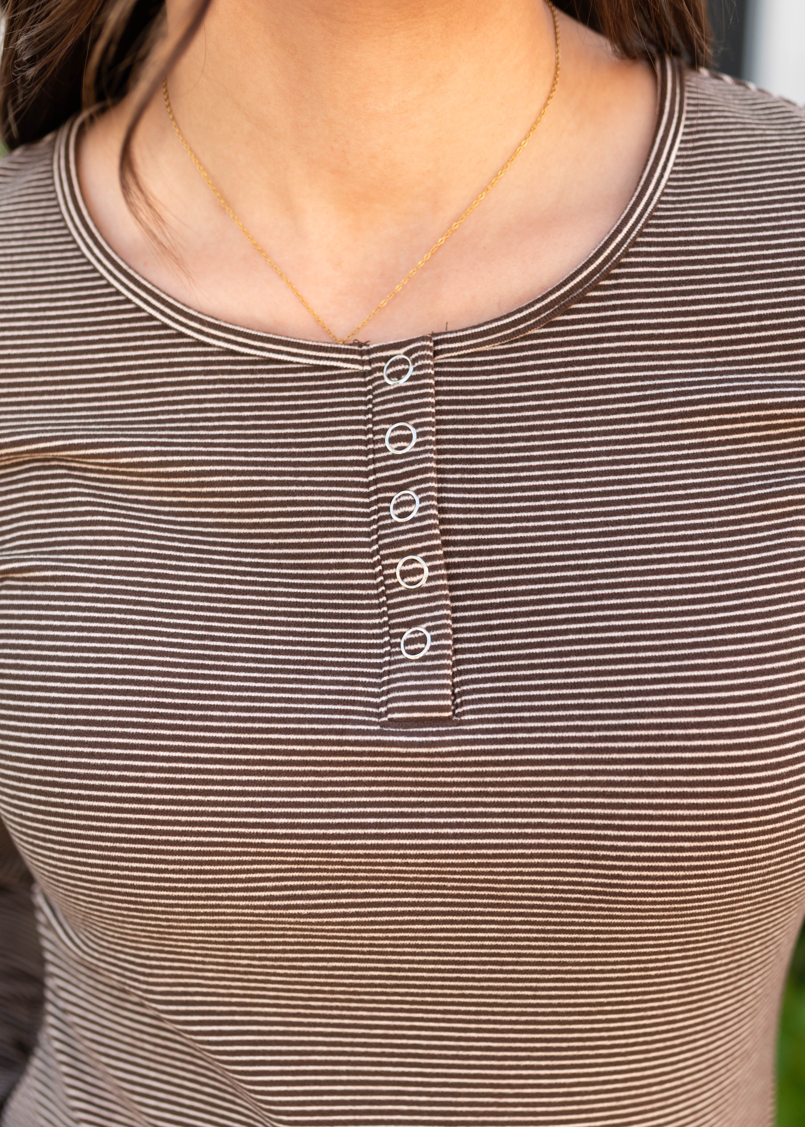 Connie Brown Striped Top