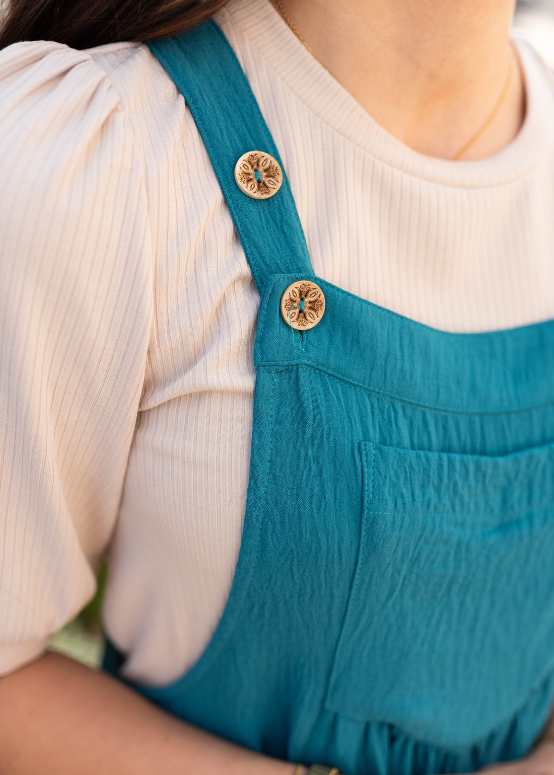 Everlee Teal Overall Dress