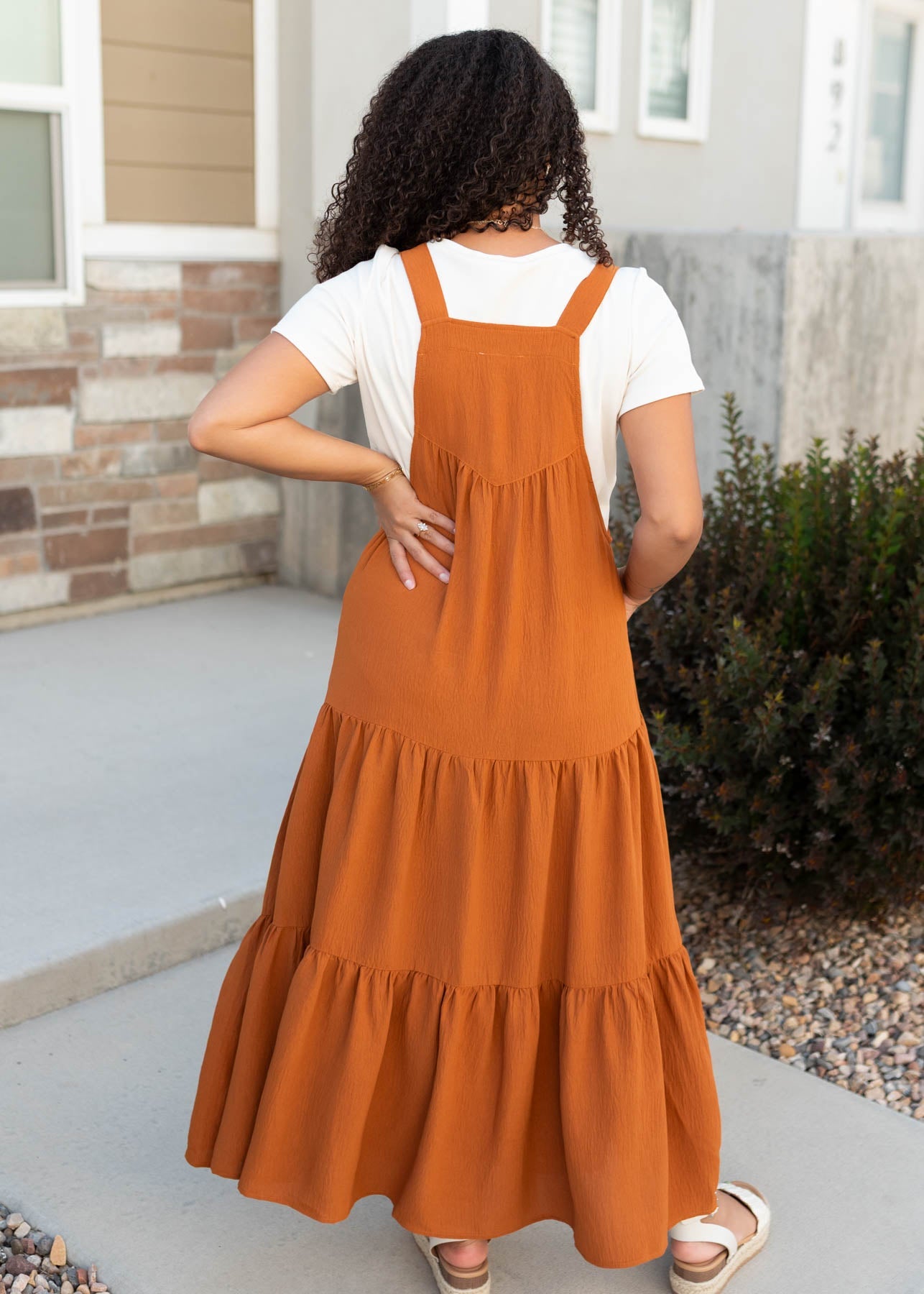 Everlee Toffee Rust Overall Dress