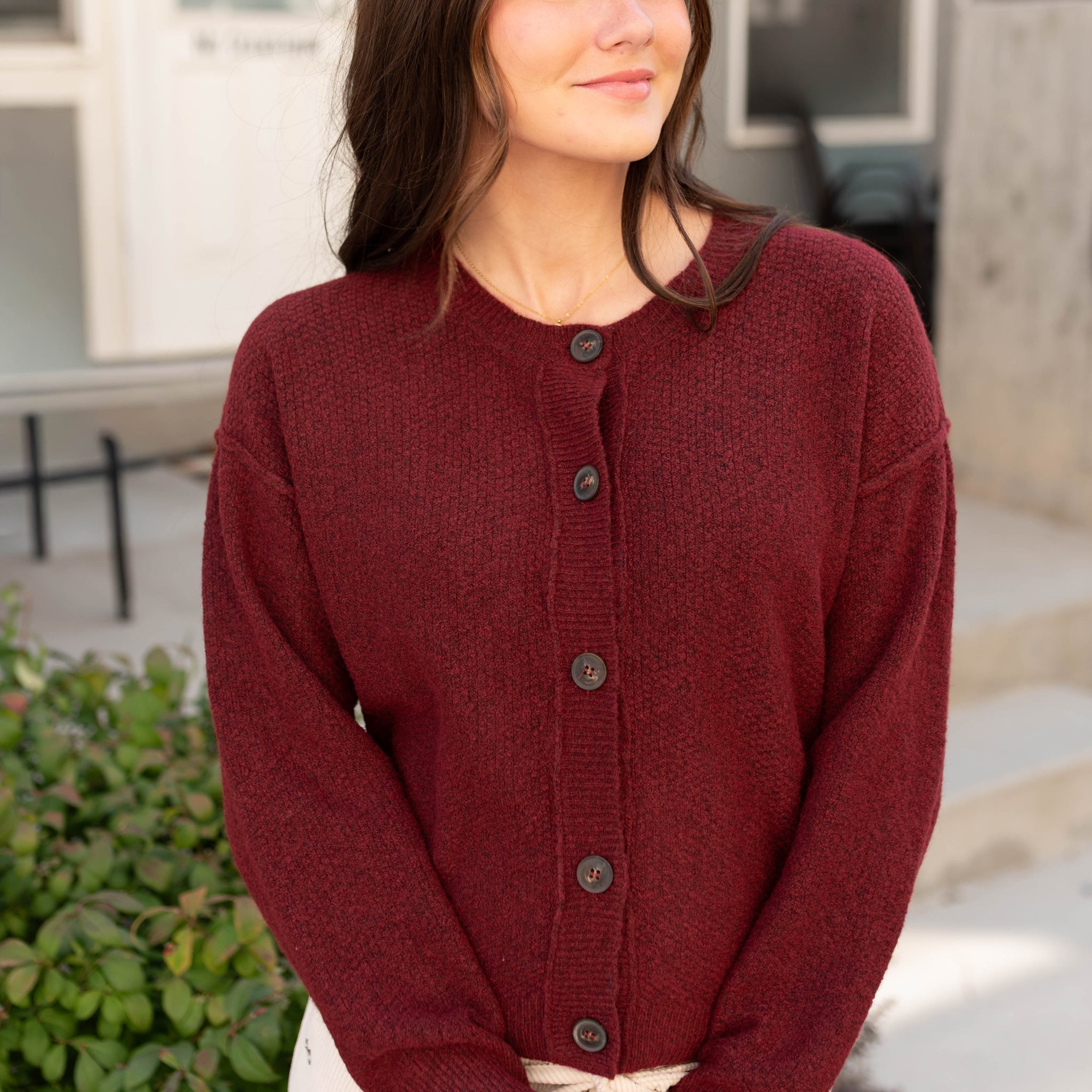 Gracie Deep Red Cardigan