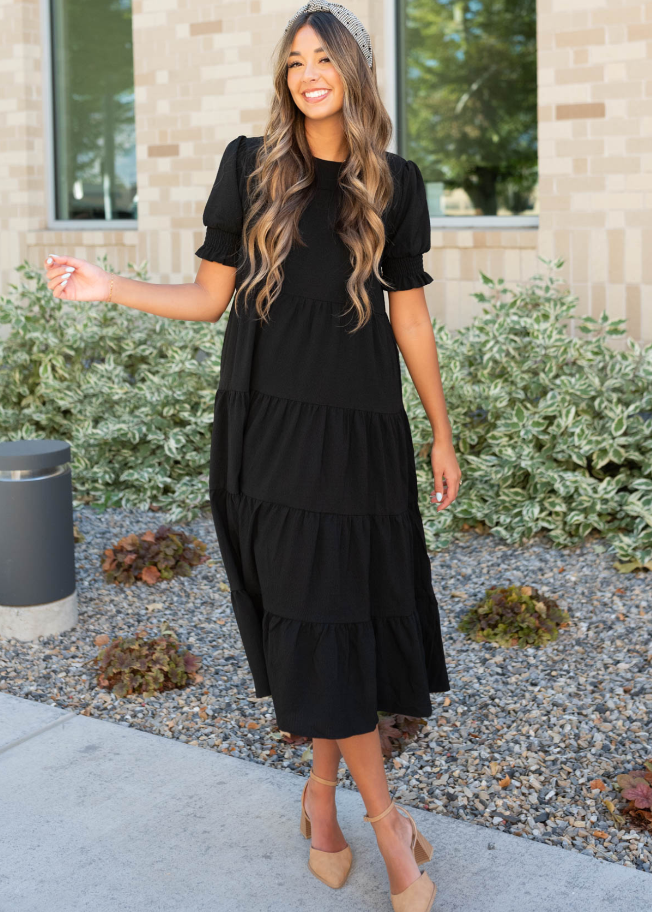 Janessa Tiered Black Dress