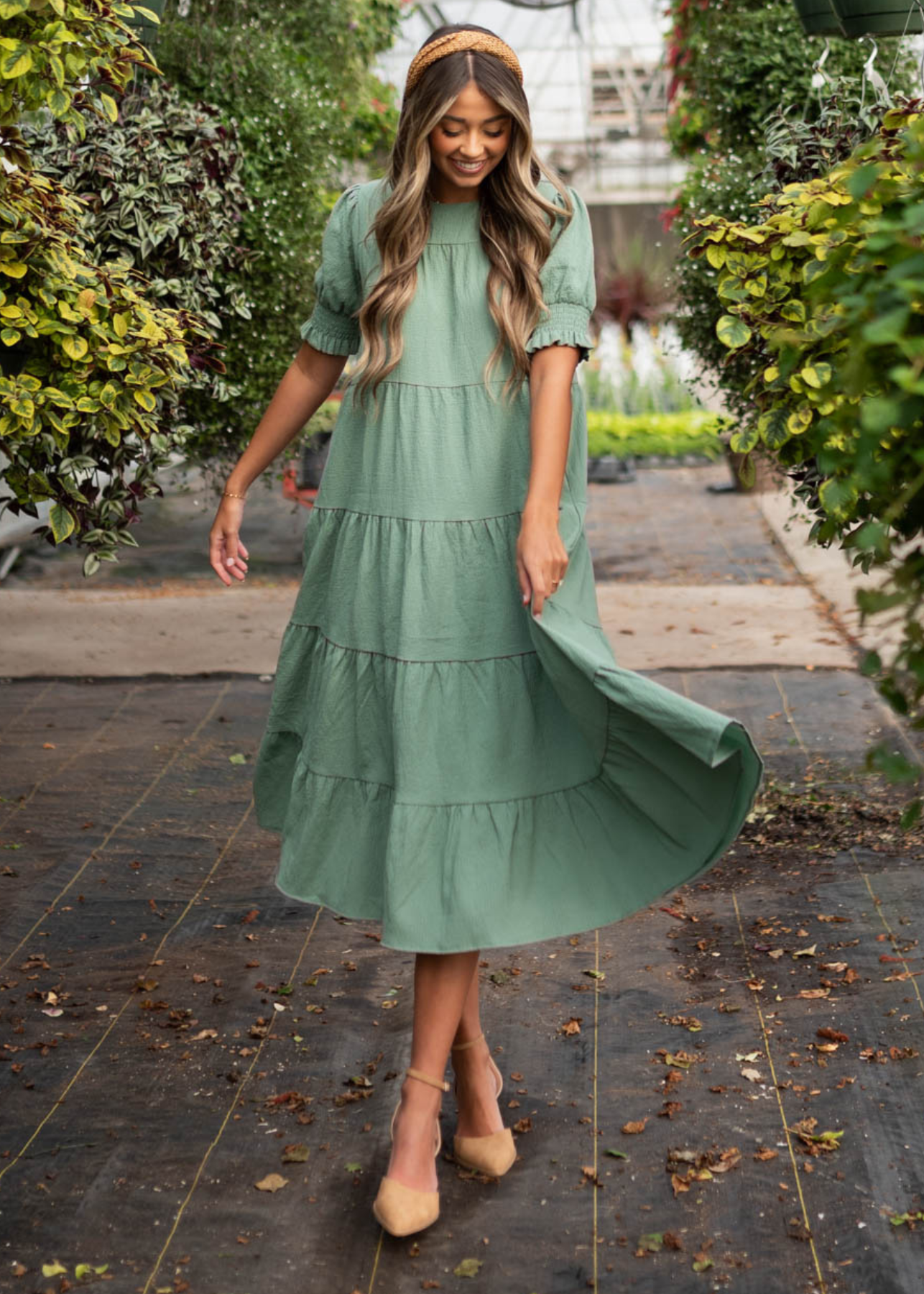 Janessa Deep Sage Dress