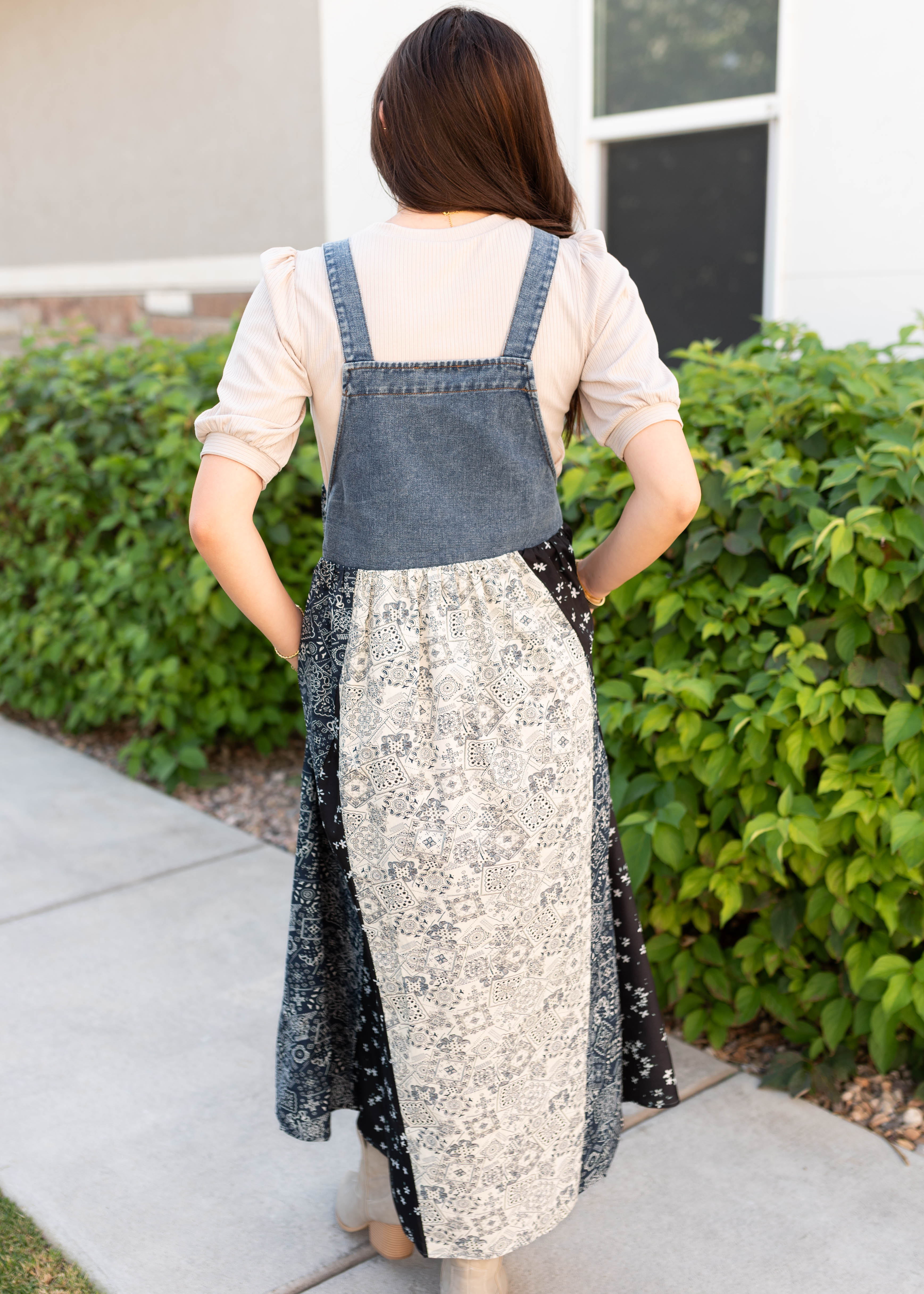 Jo Denim Patchwork Overall Dress