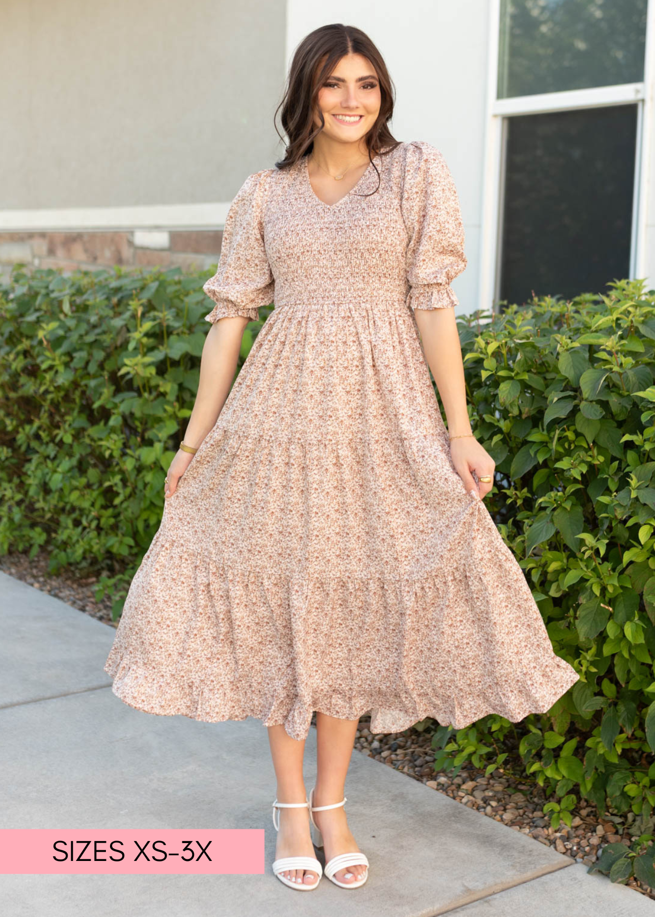 Julia Dusty Mauve Floral Dress