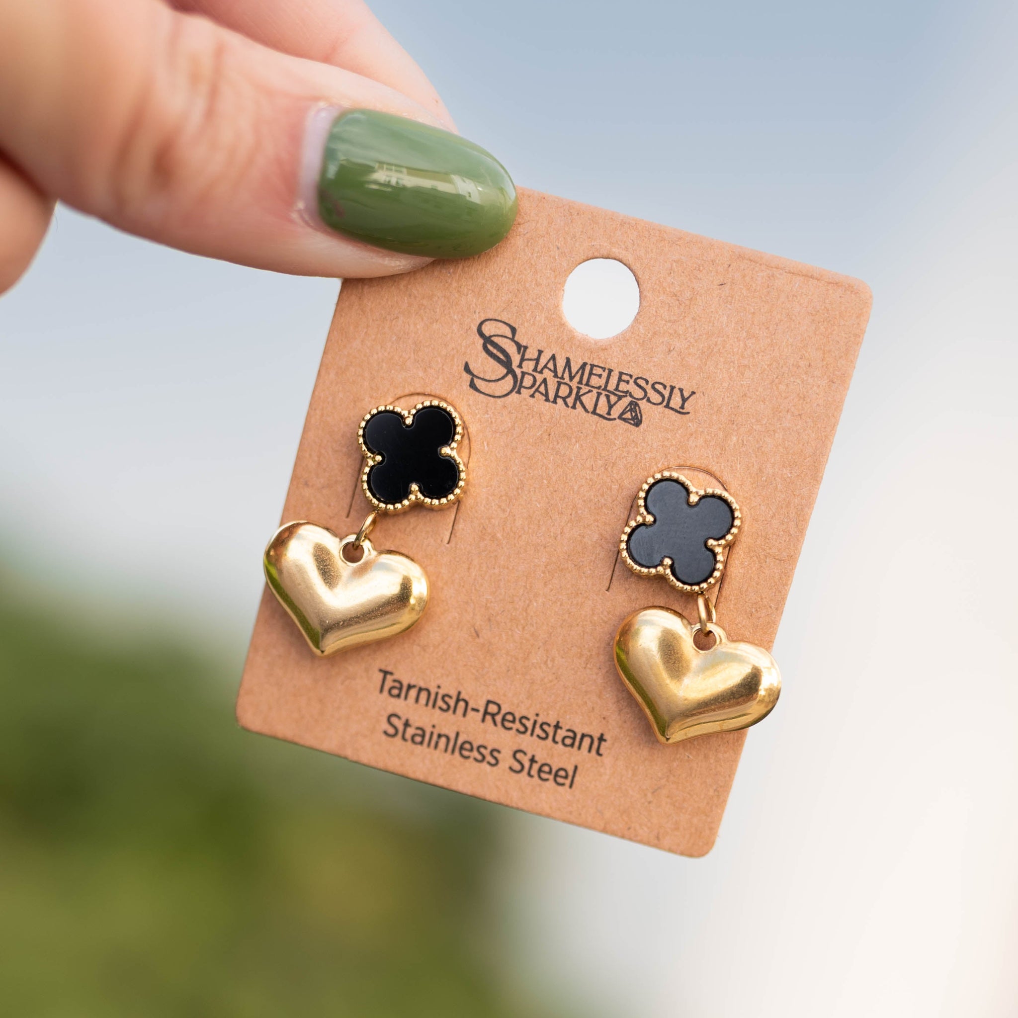 Khloe 18K Clover Drop Earrings