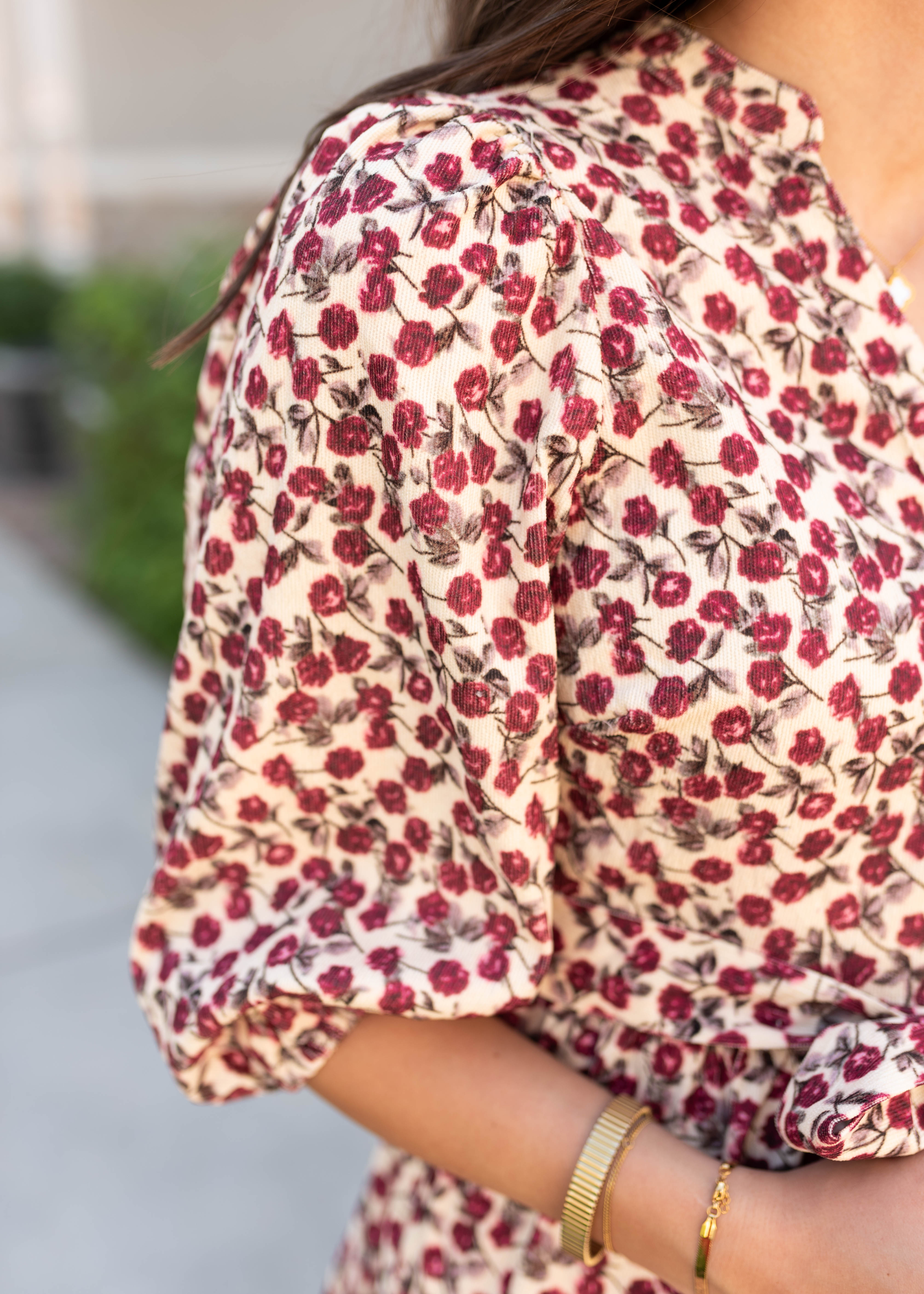 LeAnn Burgundy Floral Dress