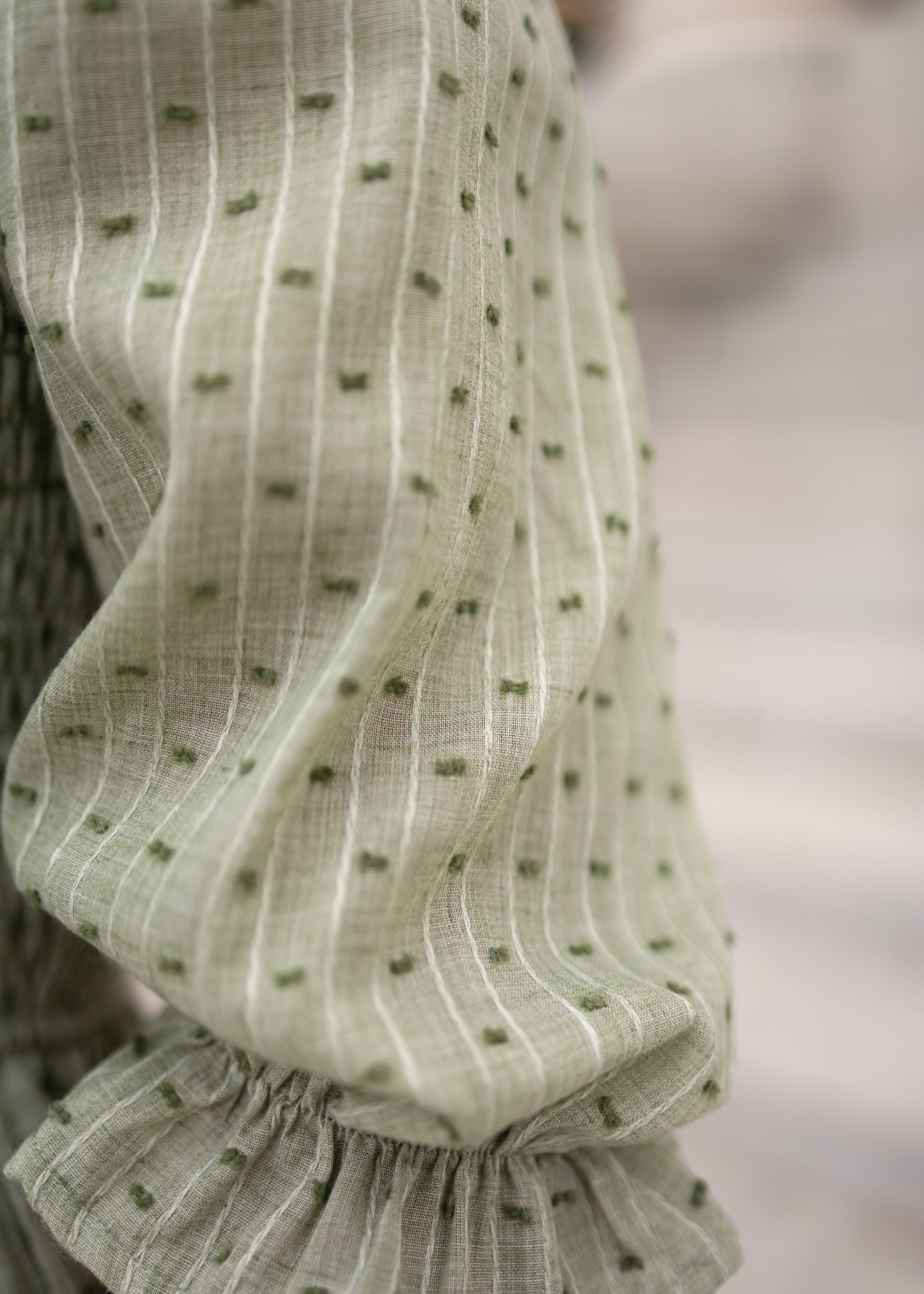 Lizzy Sage Smocked Dress