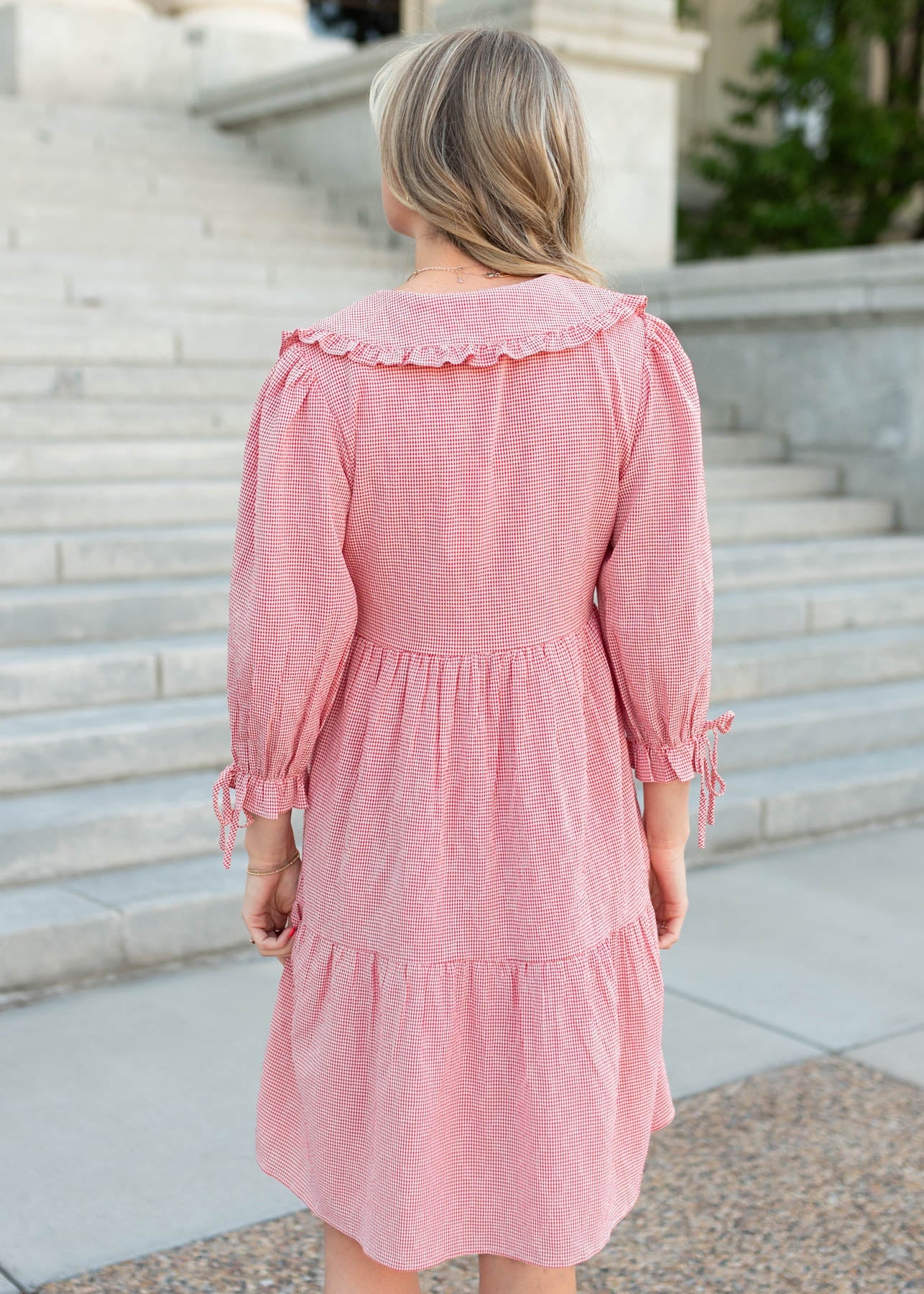 Macie Red Gingham Dress