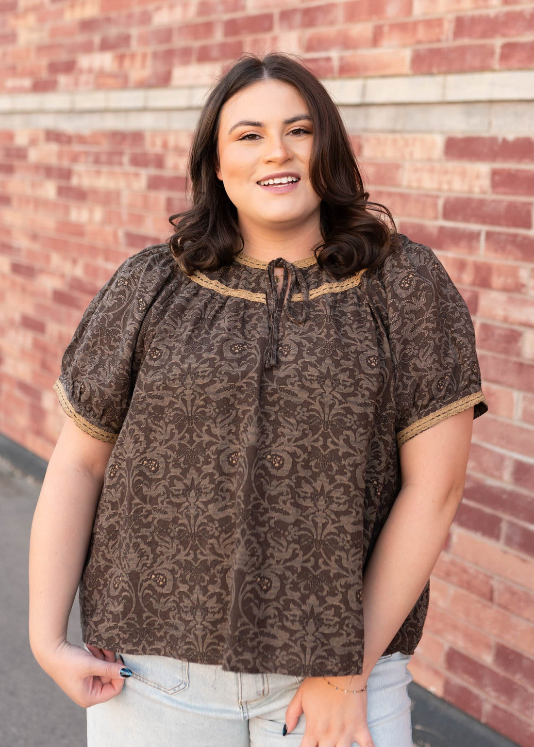 Madison Brown Pattern Top