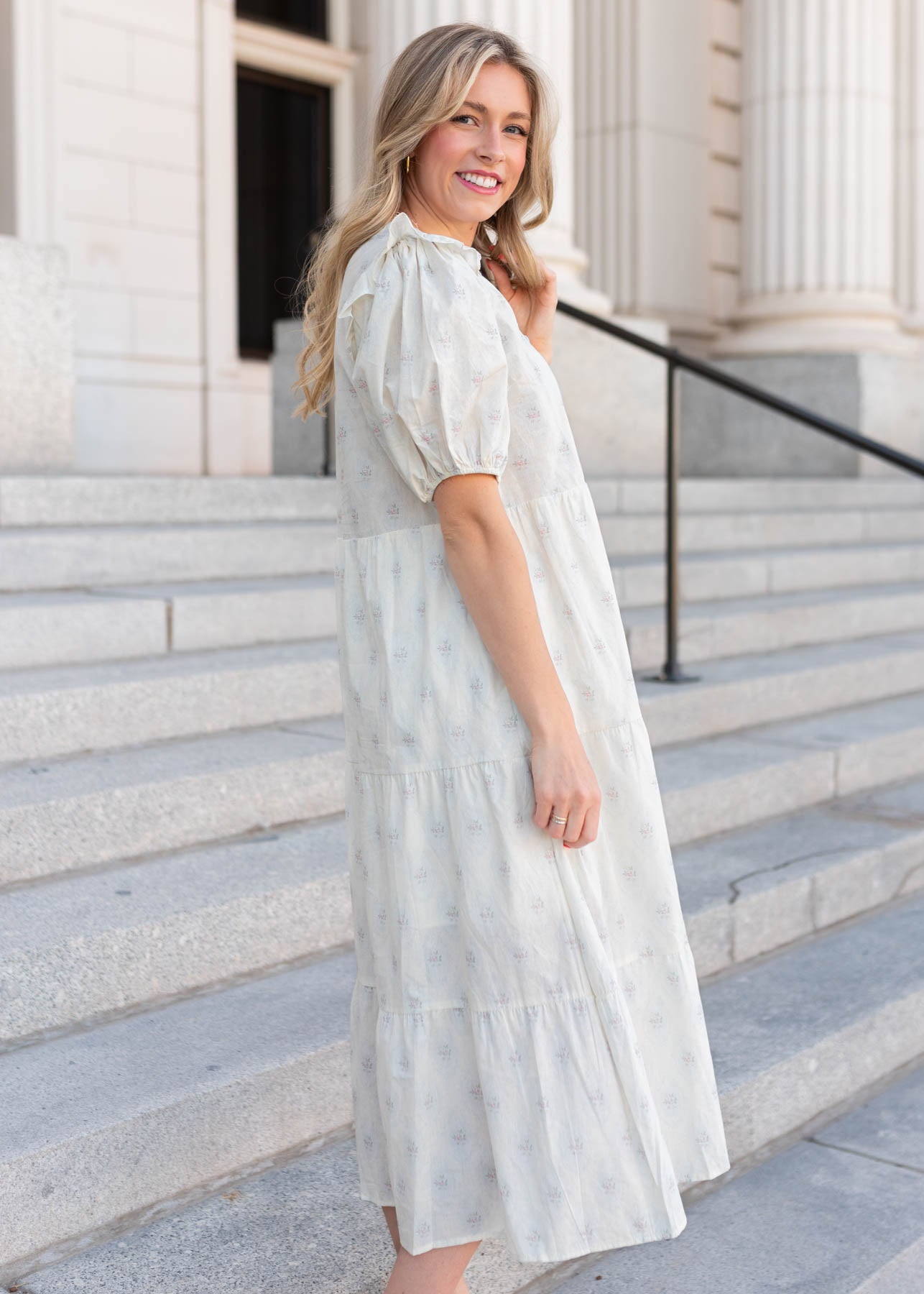 Nellie Vintage Cream Floral Dress