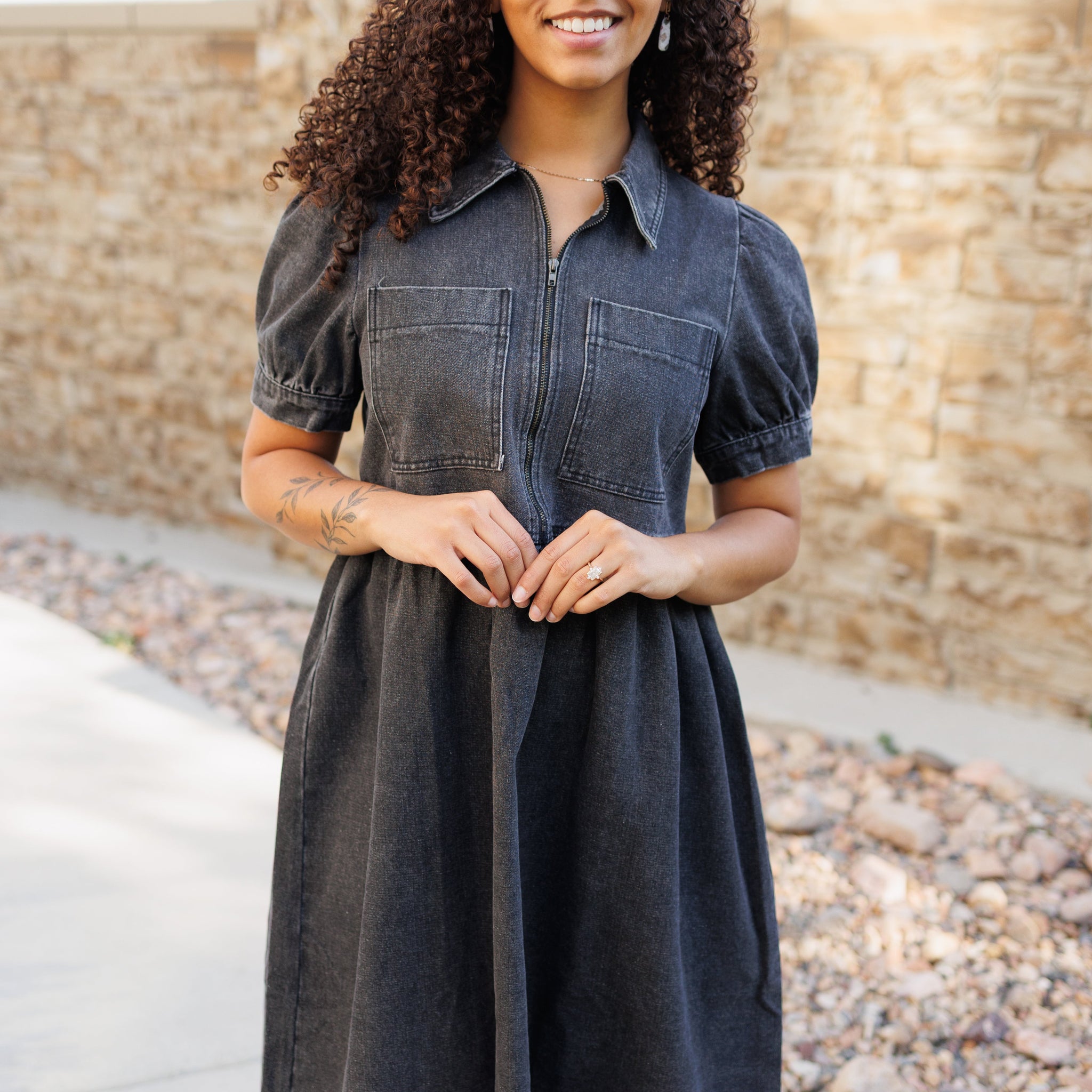 Reese Black Denim Dress