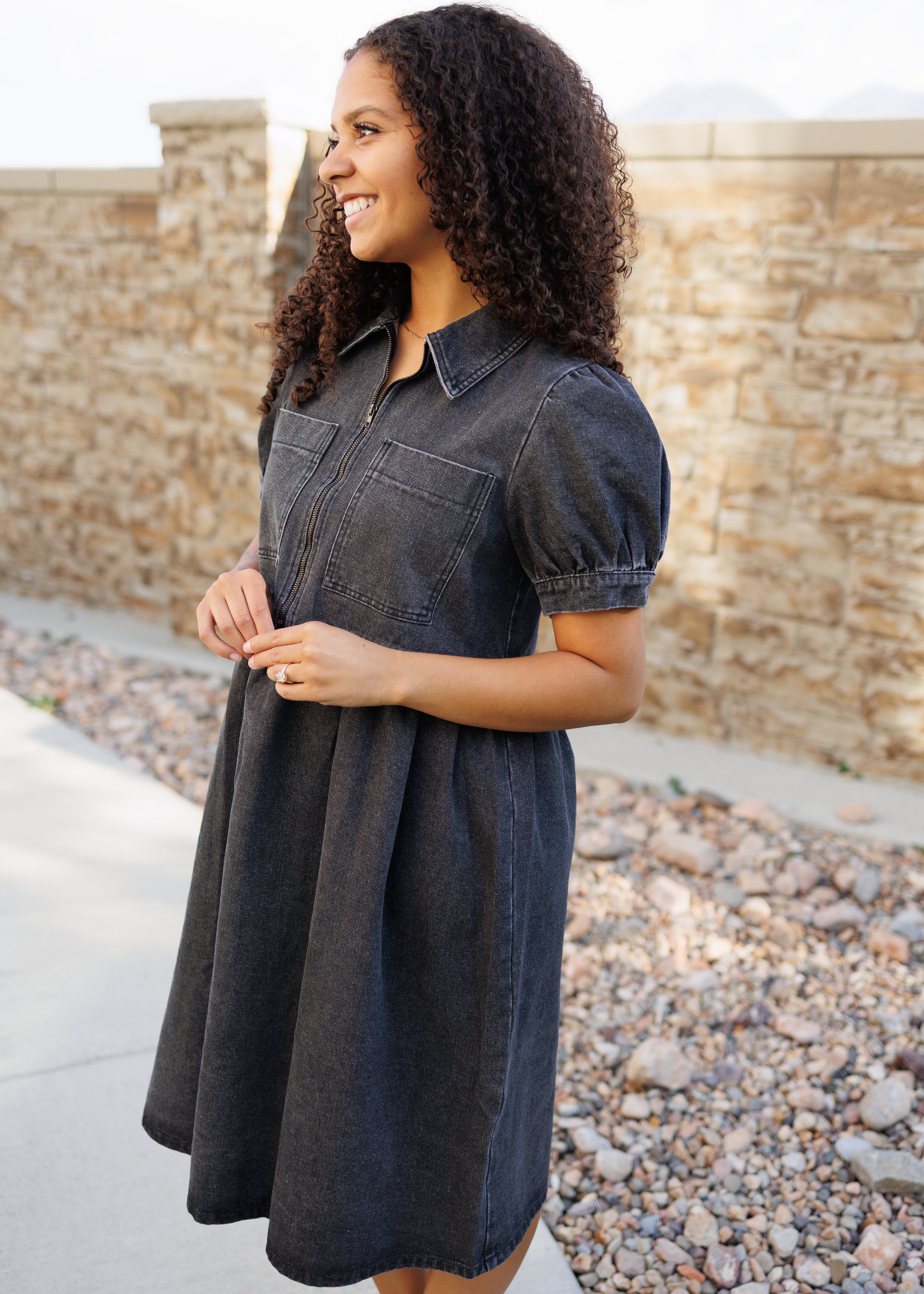 Reese Black Denim Dress
