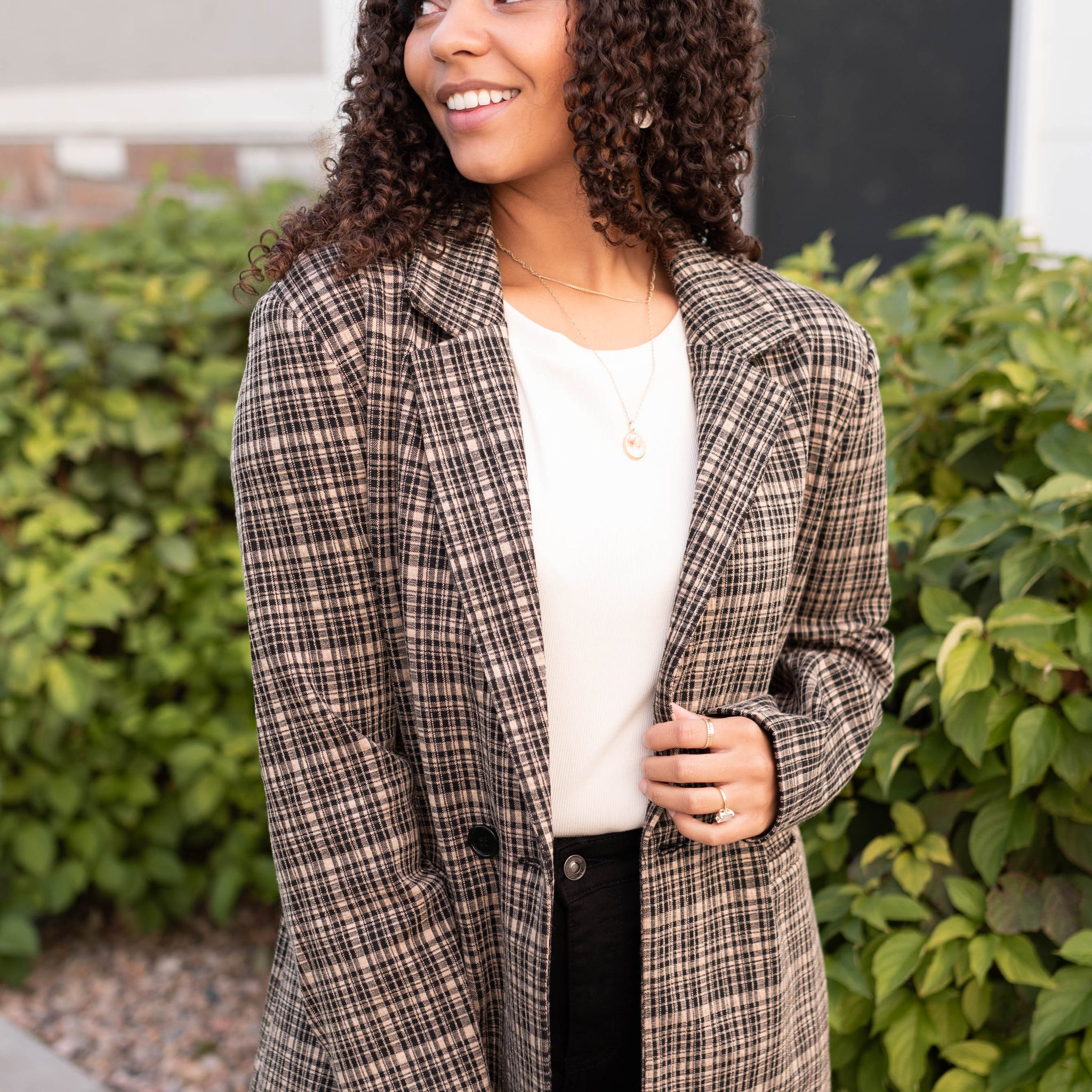 Sam Taupe Plaid Blazer