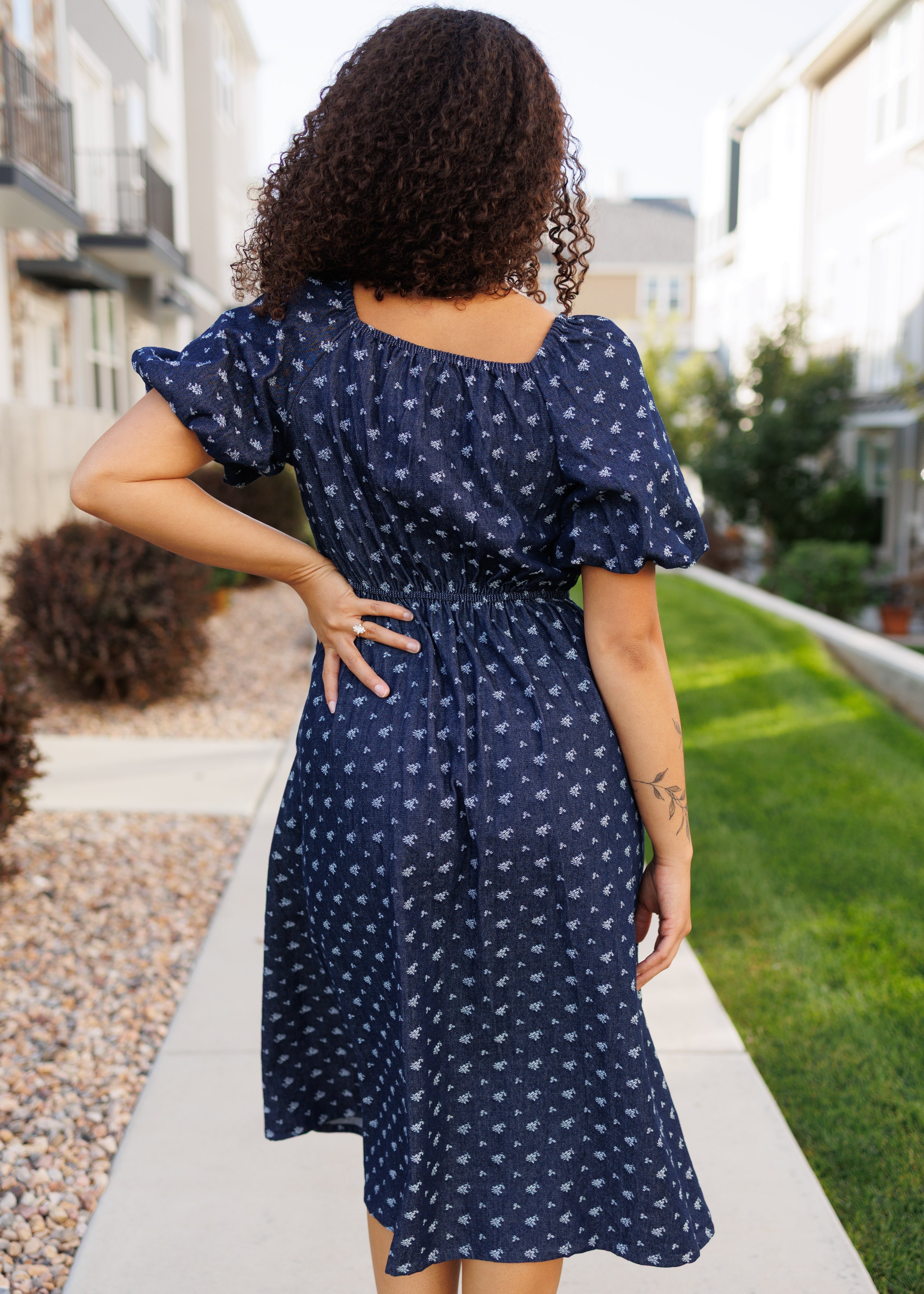 Tess Floral Denim Dress